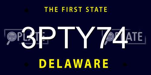 3PTY74 Delaware License Plate