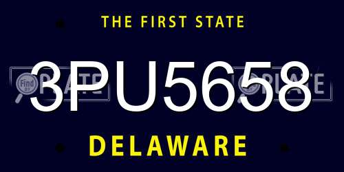 3PU5658 Delaware License Plate