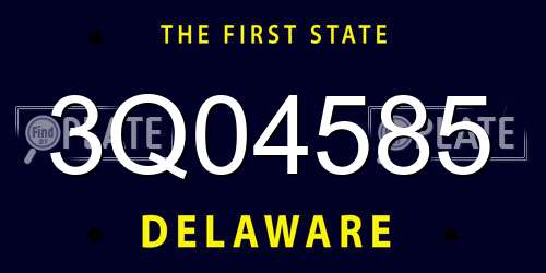 3Q04585 Delaware License Plate