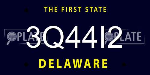 3Q44I2 Delaware License Plate