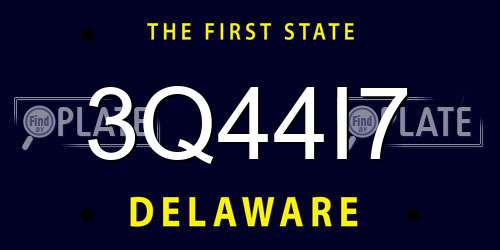 3Q44I7 Delaware License Plate