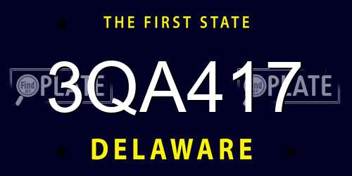 3QA417 Delaware License Plate
