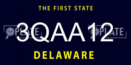 3QAA12 Delaware License Plate