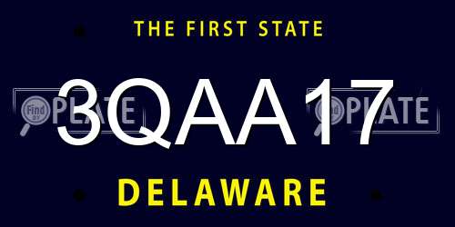 3QAA17 Delaware License Plate