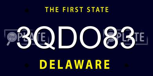 3QDO83 Delaware License Plate