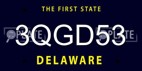 3QGD53 Delaware License Plate