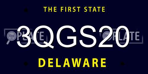 3QGS20 Delaware License Plate