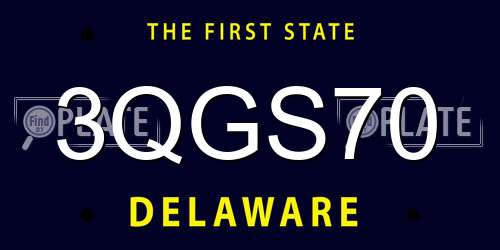 3QGS70 Delaware License Plate