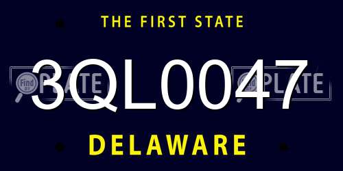 3QL0047 Delaware License Plate