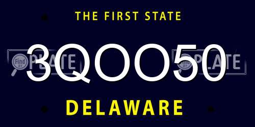 3QOO50 Delaware License Plate