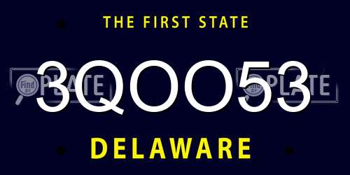 3QOO53 Delaware License Plate