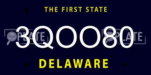3QOO80 Delaware License Plate
