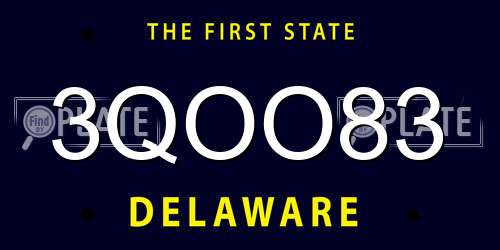3QOO83 Delaware License Plate