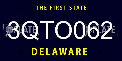 3QTO062 Delaware License Plate