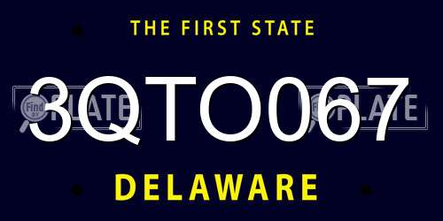 3QTO067 Delaware License Plate