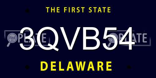 3QVB54 Delaware License Plate