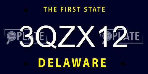 3QZX12 Delaware License Plate