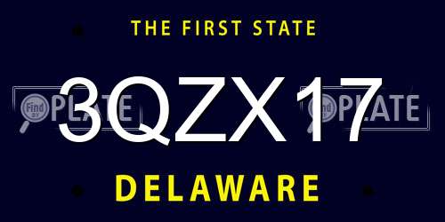 3QZX17 Delaware License Plate