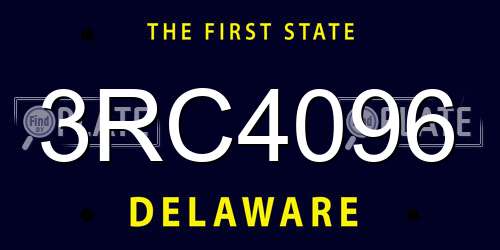 3RC4096 Delaware License Plate