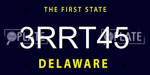3RRT45 Delaware License Plate