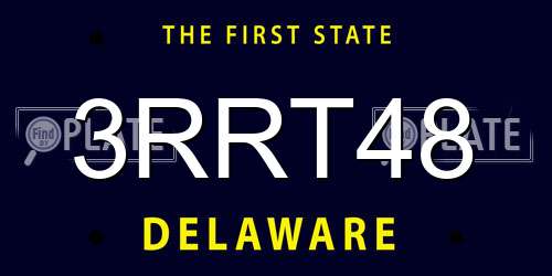 3RRT48 Delaware License Plate