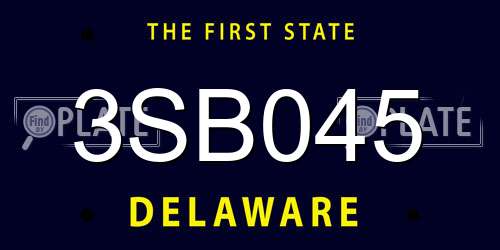 3SB045 Delaware License Plate