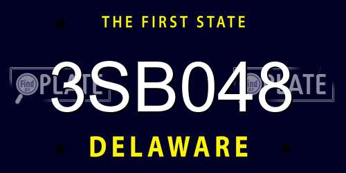 3SB048 Delaware License Plate