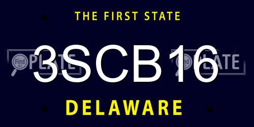 3SCB16 Delaware License Plate