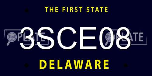 3SCE08 Delaware License Plate