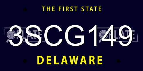 3SCG149 Delaware License Plate