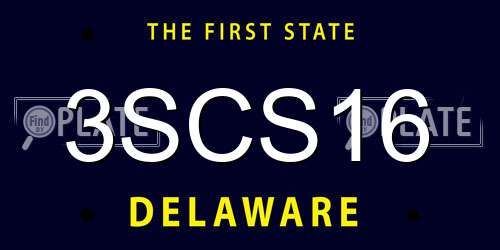 3SCS16 Delaware License Plate