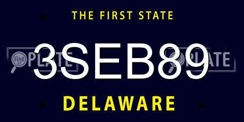 3SEB89 Delaware License Plate