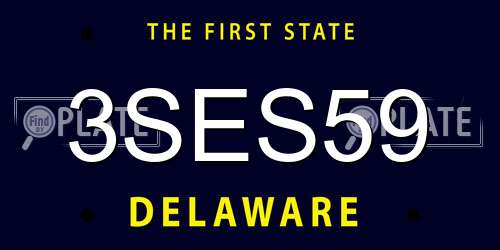 3SES59 Delaware License Plate