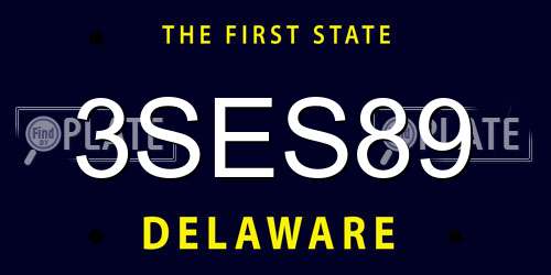 3SES89 Delaware License Plate
