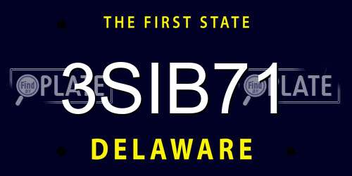 3SIB71 Delaware License Plate