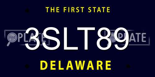 3SLT89 Delaware License Plate