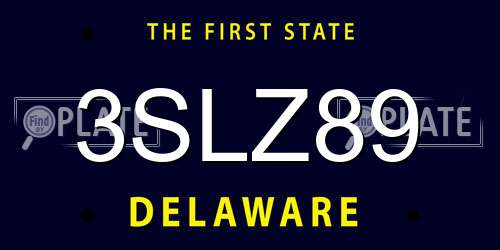 3SLZ89 Delaware License Plate