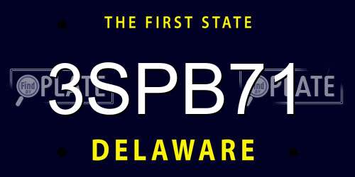 3SPB71 Delaware License Plate