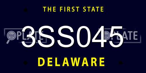 3SS045 Delaware License Plate