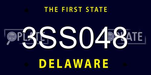 3SS048 Delaware License Plate