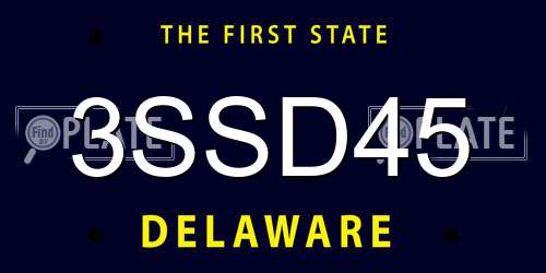 3SSD45 Delaware License Plate