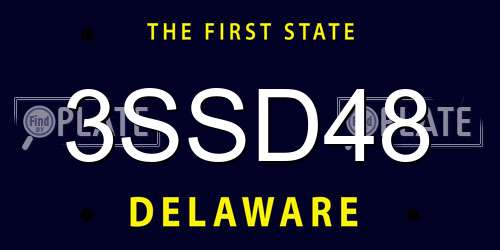 3SSD48 Delaware License Plate