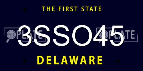 3SSO45 Delaware License Plate