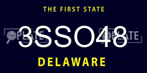 3SSO48 Delaware License Plate