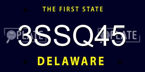 3SSQ45 Delaware License Plate