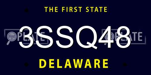 3SSQ48 Delaware License Plate