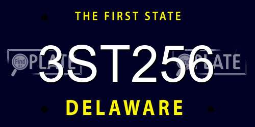3ST256 Delaware License Plate