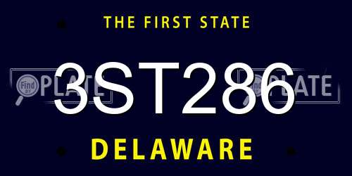 3ST286 Delaware License Plate