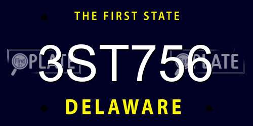 3ST756 Delaware License Plate