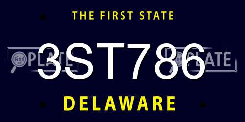 3ST786 Delaware License Plate